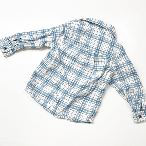 Cat & Jack toddler boys blue plaid long sleeve button down flannel shirt - Picture 2 of 3